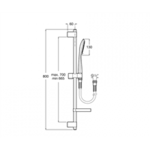 Kit de douche Round barre 80cm 4 fonctions…