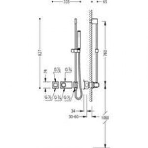 Kit de douche thermostatique 1 voie TRES BC