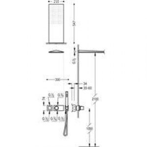 Kit de douche thermostatique 2 voies TRES R