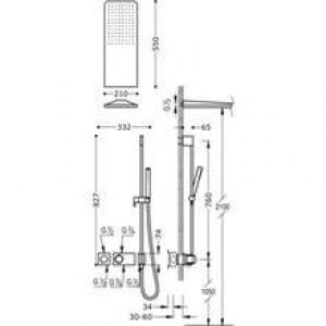 Kit de douche thermostatique 2 voies TRES RC+