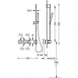 Kit de douche thermostatique 4 voies TRES BR