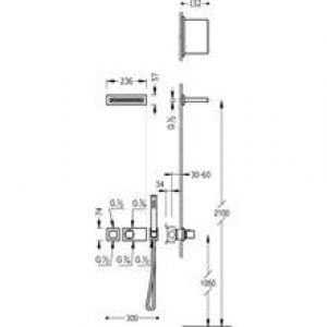 Kit de douche thermostatique Cascade TRES