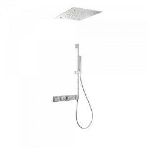Kit de douche thermostatique et encastré BLOCK SYSTEM avec fermeture et réglage du débit (3 voies) -…