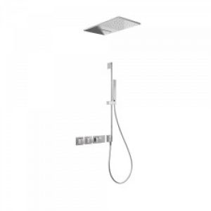 Kit de douche thermostatique et encastré BLOCK SYSTEM avec fermeture et réglage du débit (3 voies) -…