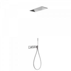 Kit de douche thermostatique et encastré BLOCK SYSTEM avec fermeture et réglage du débit (2 voies) -…
