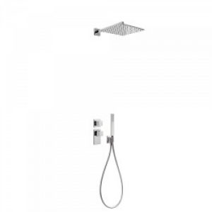 Kit de douche thermostatique et encastré BLOCK SYSTEM avec fermeture et réglage du débit (2 voies) -…