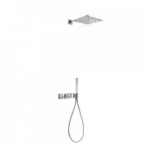 Kit de douche thermostatique et encastré BLOCK SYSTEM avec fermeture et réglage du débit (2 voies) -…