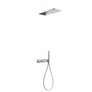 Kit de douche thermostatique et encastré BLOCK SYSTEM avec fermeture et réglage du débit (2 voies) -…