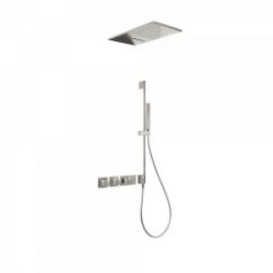 Kit de douche thermostatique et encastré BLOCK SYSTEM avec fermeture et réglage du débit (3 voies)  -…