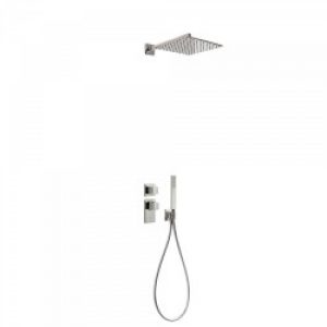 Kit de douche thermostatique et encastré BLOCK SYSTEM avec fermeture et réglage du débit (2 voies) -…