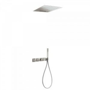 Kit de douche thermostatique et encastré BLOCK SYSTEM avec fermeture et réglage du débit (3 voies) -…