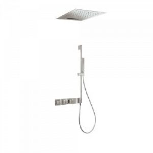 Kit de douche thermostatique et encastré BLOCK SYSTEM avec fermeture et réglage du débit (3 voies) -…