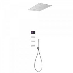 Kit de douche thermostatique électronique et encastré SHOWER TECHNOLOGY CHROMOTHERAPY avec contrôle…