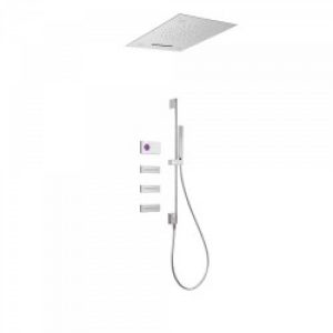 Kit de douche thermostatique électronique et encastré SHOWER TECHNOLOGY CHROMOTHERAPY avec contrôle…