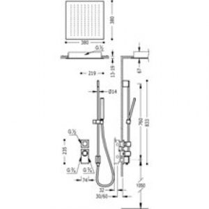 Kit de douche thermostatique RTB CUADRO-TRES