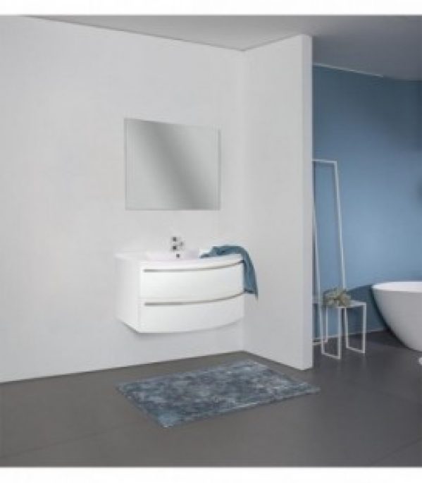 Kit de meubles de bain ELONIA blanc brillant 2 tiroirs