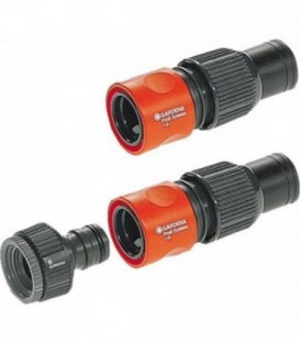 Kit de raccordement GARDENA permettant de relier le robinet à un système darrosage ou a une conduite enterrée