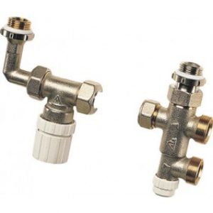 Kit de robinet thermostatisable droit pour installation mono-tube
