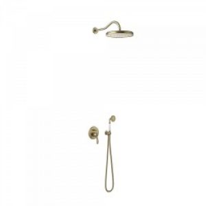 Kit douche à encastrer avec fermeture et réglage du débit – TRES 24218003LV Laiton Vieilli