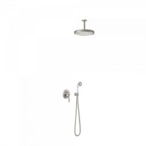Kit douche à encastrer avec fermeture et réglage du débit – TRES 24218004AC Acier
