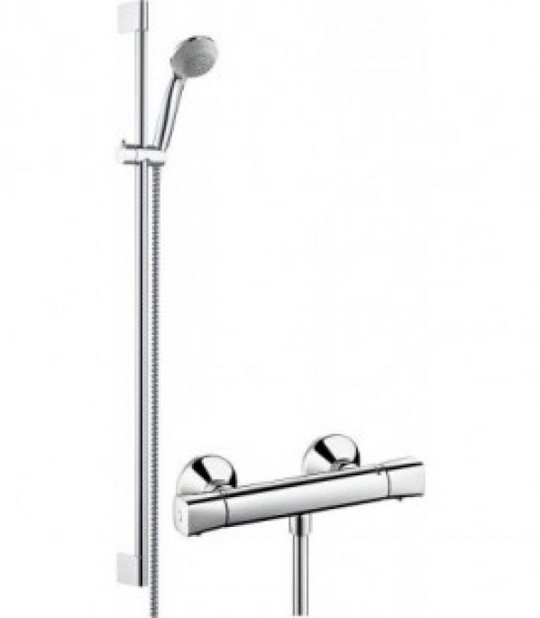 Kit douche thermostatique Hansgrohe Crometta 85/Ecostat universel Unica Crometta, 900mm
