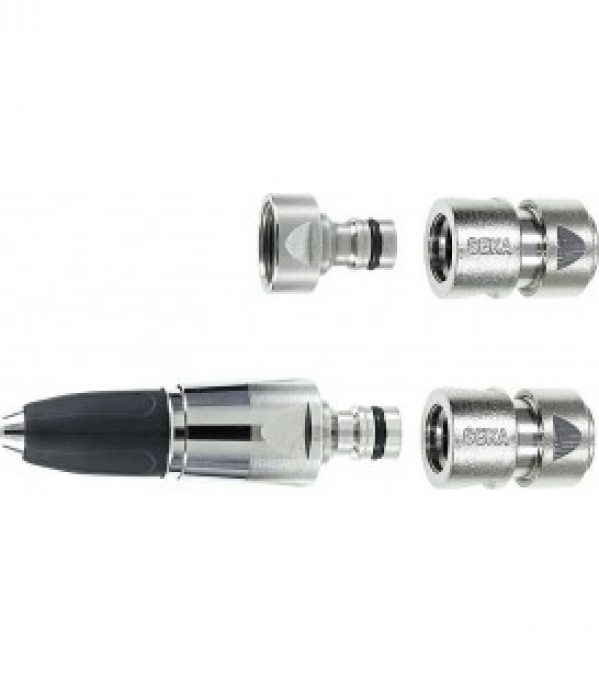 Kit lance pour arrosage laiton nickelé