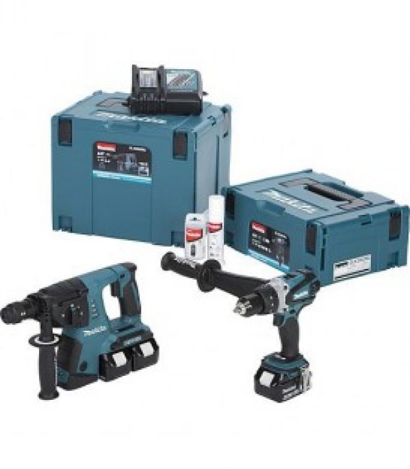 Kit Makita sans fils DDF458RME + DHR264Z, 3 batteries inclus