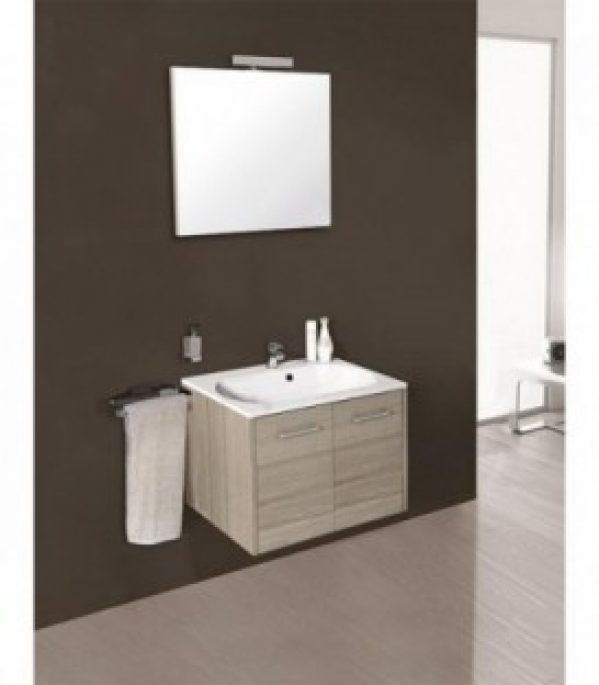 Kit meuble salle de bain ENI serie MAA couleur bicolore mélèze largeur 600 mm