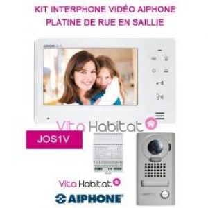 Kit portier Vidéo AIPHONE JOS1V – Ecran 7 » – Platine de rue en saillie – 130400