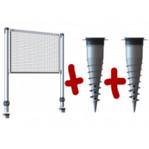 Kit poteaux multisports télescopique + 2 bases d&rsquo;ancrage GARD&ROCK