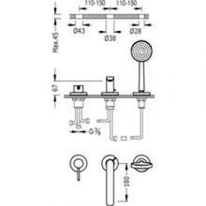 Kit pour baignoire Alplus deux mesures