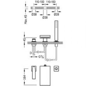 Kit pour baignoire Cascade TRES SLIM