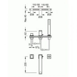 Kit pour baignoire CUB TRES SLIM 22cm