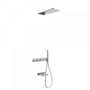 Kit thermostatique baignoire encastré BLOCK SYSTEM avec fermeture et réglage du débit (3 voies) – TRES…