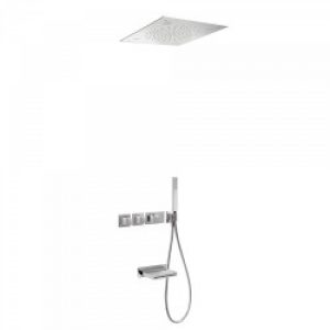 Kit thermostatique baignoire encastré BLOCK SYSTEM CHROMOTHERAPY avec fermeture et réglage du débit (3…