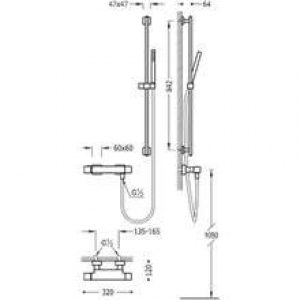 Kit thermostatique de douche ECO CUADRO Tres…