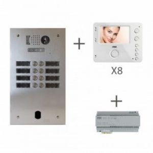 Kit video alu 2r 8 bp 2 voice programmé – URMET KV83/208