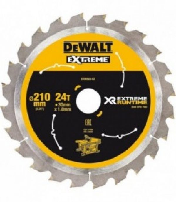 Lame de scie circulaire DeWalt, DT99565 XR Extreme Runtime 24Z 210/30 mm