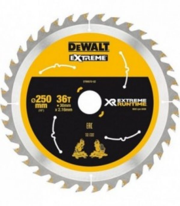 Lame de scie circulaire DeWalt, DT99572 XR Extreme Runtime 36Z 250/30 mm