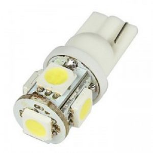 Lampe d’antibrouillard à Led à support T10, Puissance 2W, Lumens 50lm, 5 SMD LED, 2 pièces, Tension 12V DC