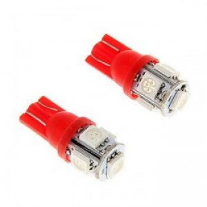Lampe d’éclairage à Led à support T10, Couleur de lumière Rouge, Puissance 1.3W, 5Led x5050smd