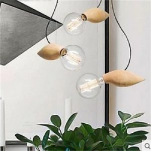Lampe suspendue en Verre et Bois