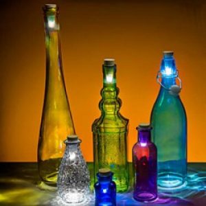 Lampe USB rechargeable en forme bouchon pour bouteille en bois et plastique