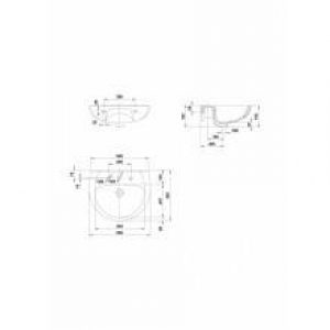 Lavabo avec demi-colonne Elia 55 x 45,5 cm