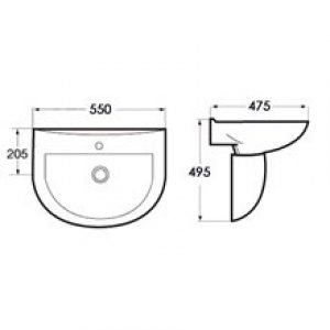 Lavabo demi-colonne Idéal suspendu