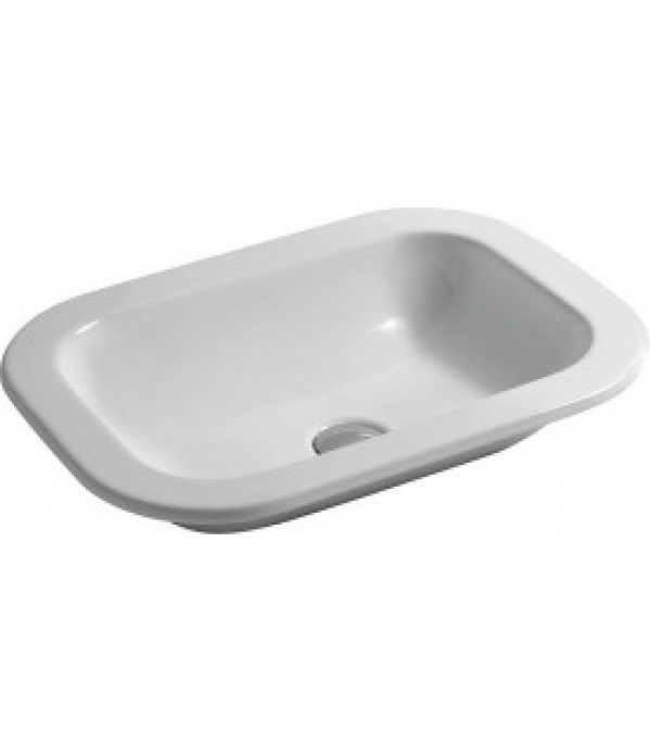 Lavabo à encastrer Glaze lxHxP 500x140x400mm en céramique blanche