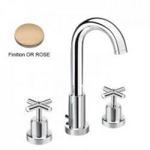 LAVABO EXECUTIVE 3 TROUS  OR ROSE + Vidage – CRISTINA ONDYNA EV11246