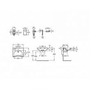Lavabo Meridian 70 x 57 cm Roca