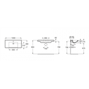 Lavabo mural 100 Alter Roca