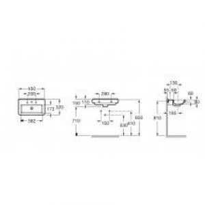 Lavabo mural Dama 45 x 32 cm Roca